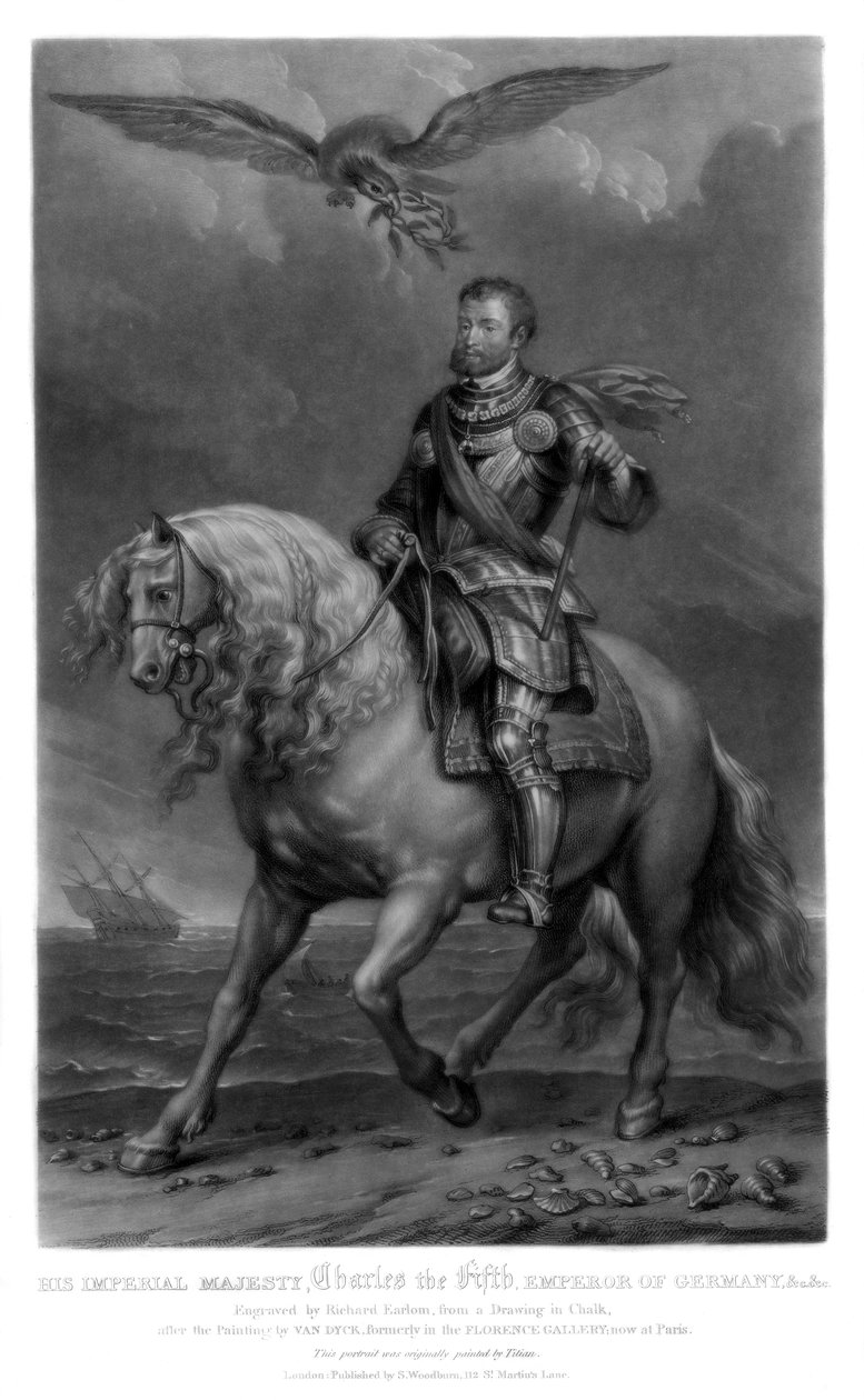 Karl V, kung av Spanien och den helige romerske kejsaren, 1816. av Richard Earlom
