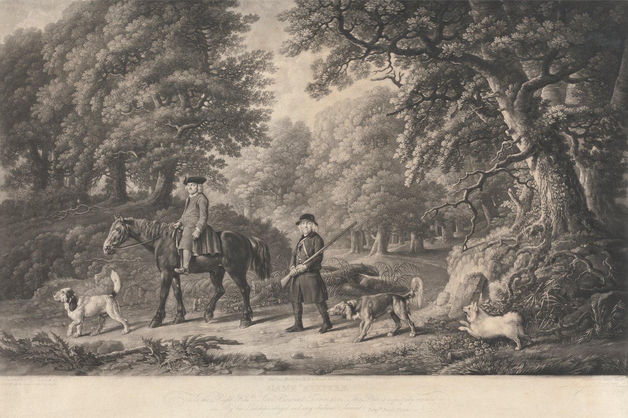Game Keepers. Till höger ärade. Lord Viscount Torrington av Richard Earlom