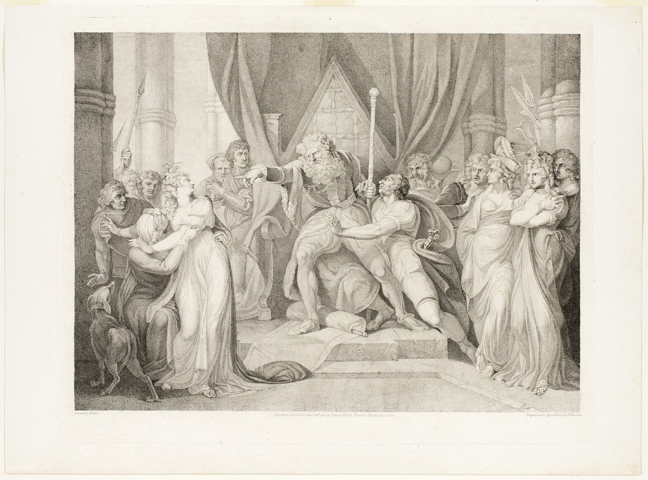 Lear kastar ut sin dotter Cordelia av Richard Earlom
