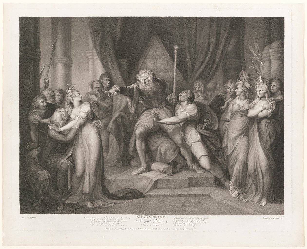 Lear kastar ut sin dotter Cordelia av Richard Earlom