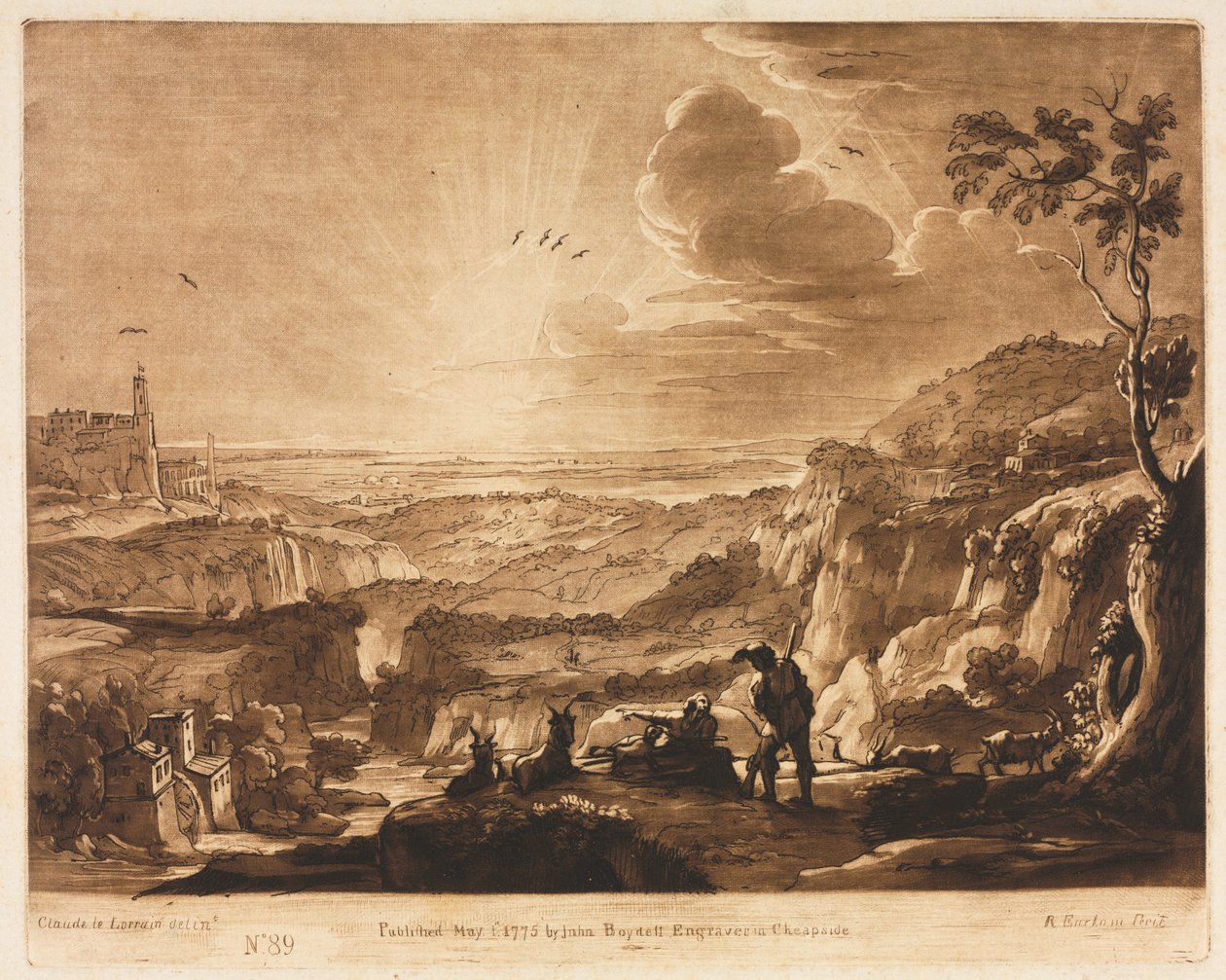 Liber Veritatis: No. 89, View of a Mountainous Extended Country av Richard Earlom