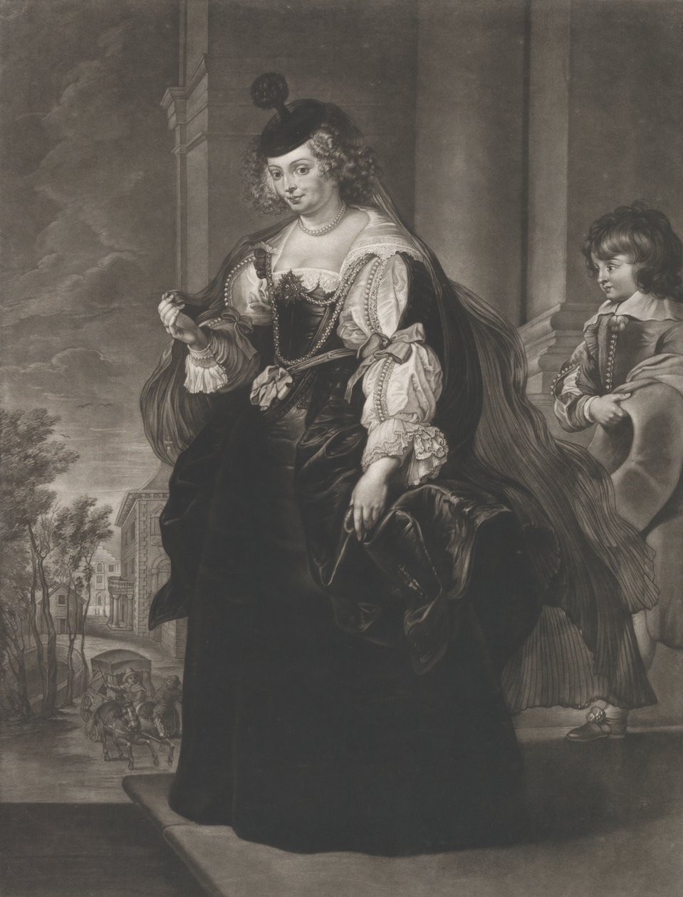 Porträtt av Helena Fourment, med en ung sida bakom sig, 1782 av Richard Earlom