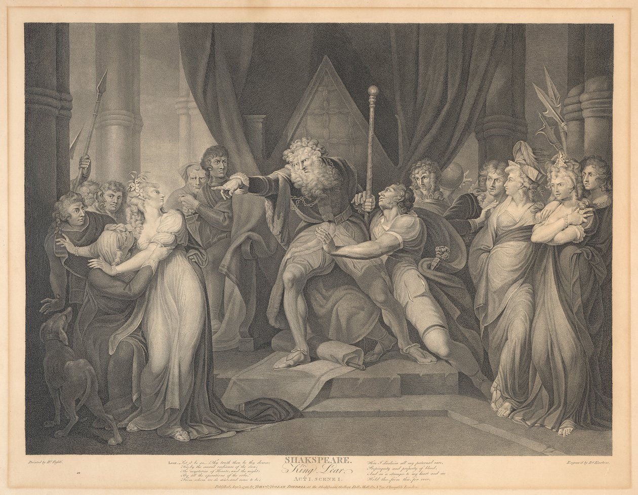 Shakespeare, King Lear, Akt I, Scen I av Richard Earlom