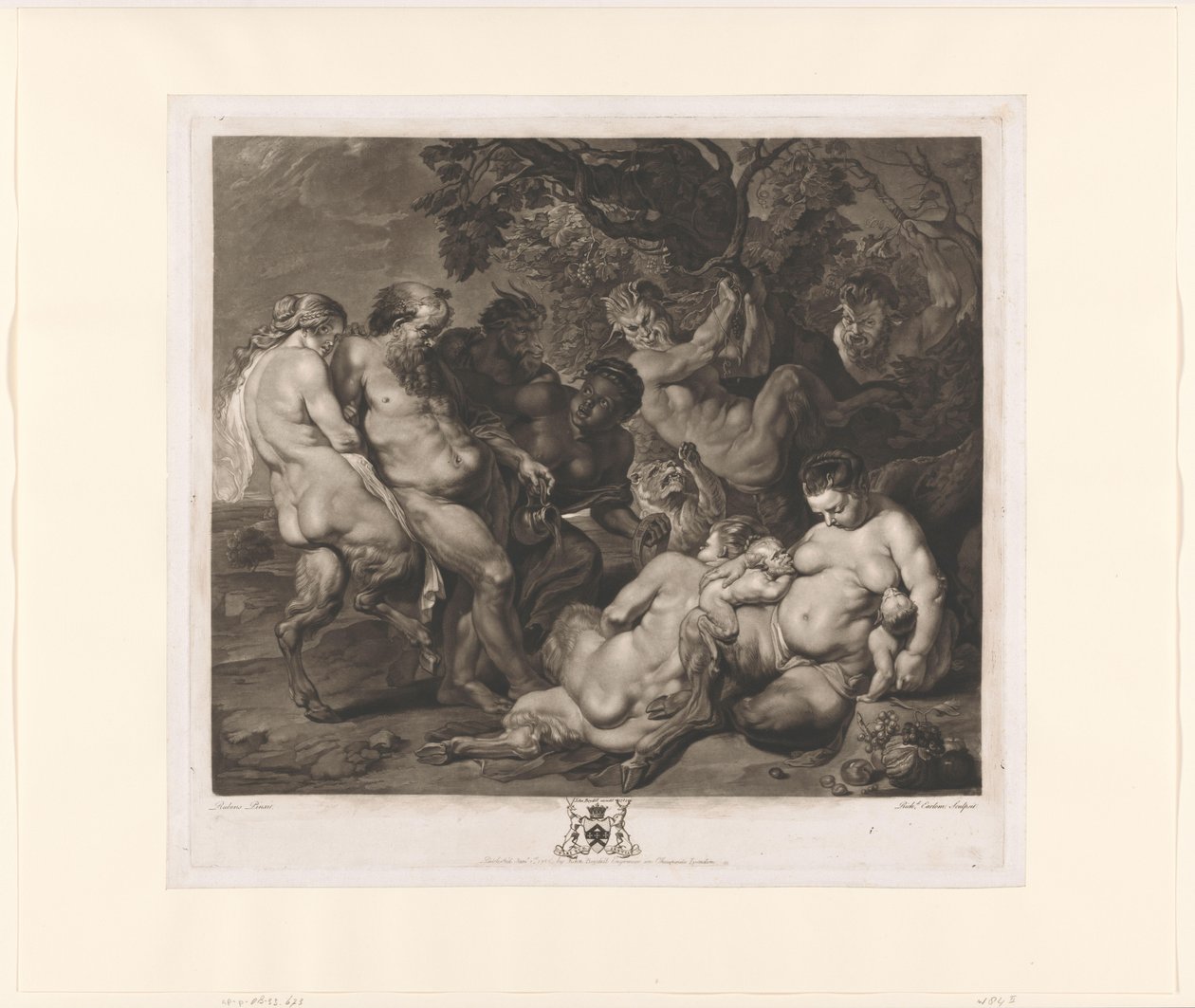 Silenus med en familj av satyrer (Bacchanal) av Richard Earlom