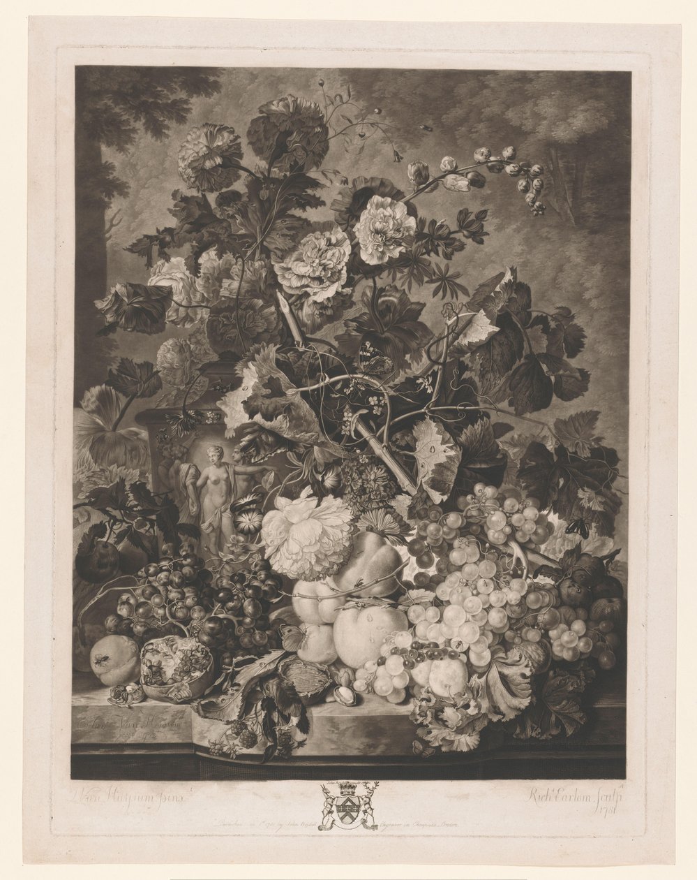 Stilleben av frukt och blommor av Richard Earlom