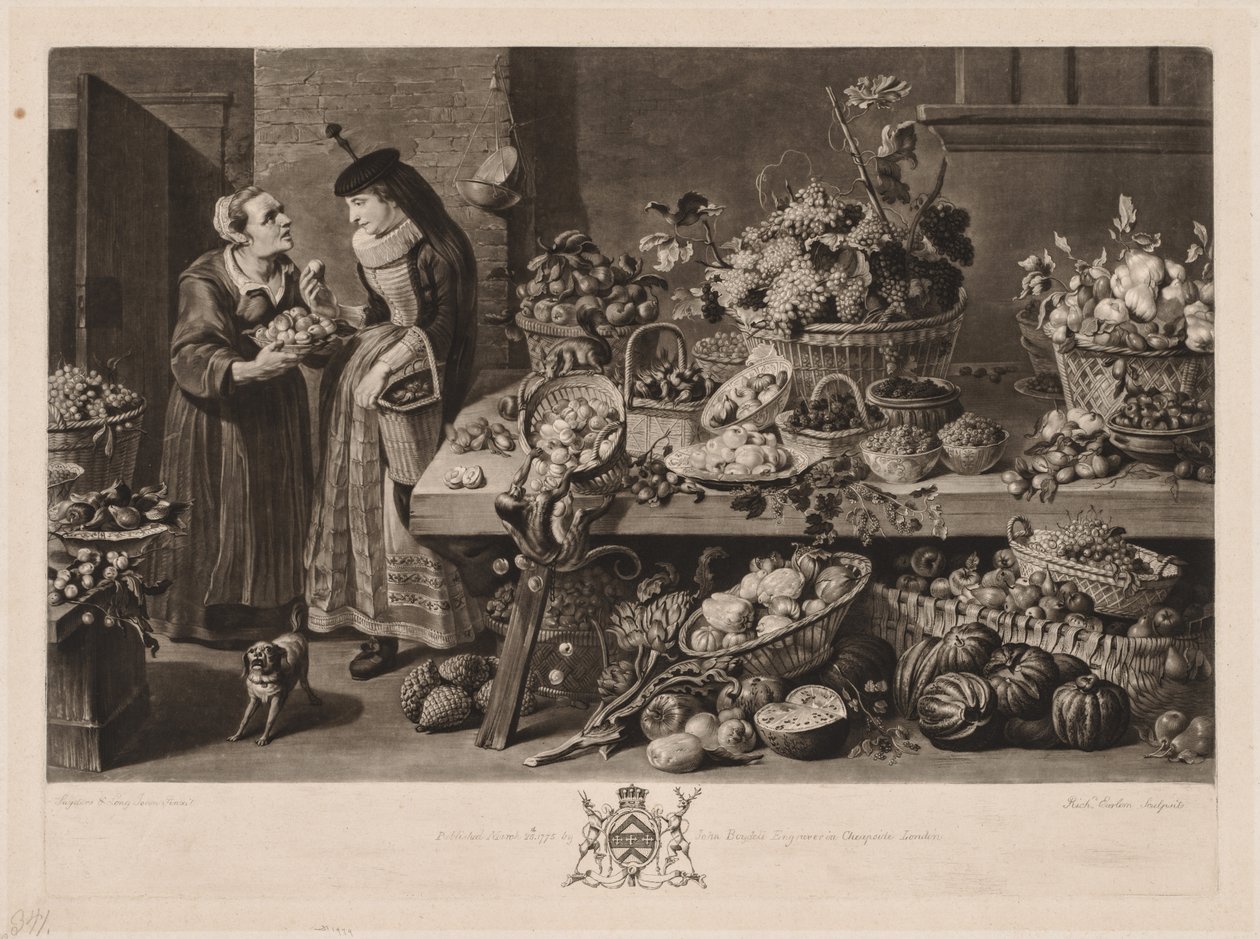 De fyra marknaderna: Fruktmarknaden, 1775. av Richard Earlom