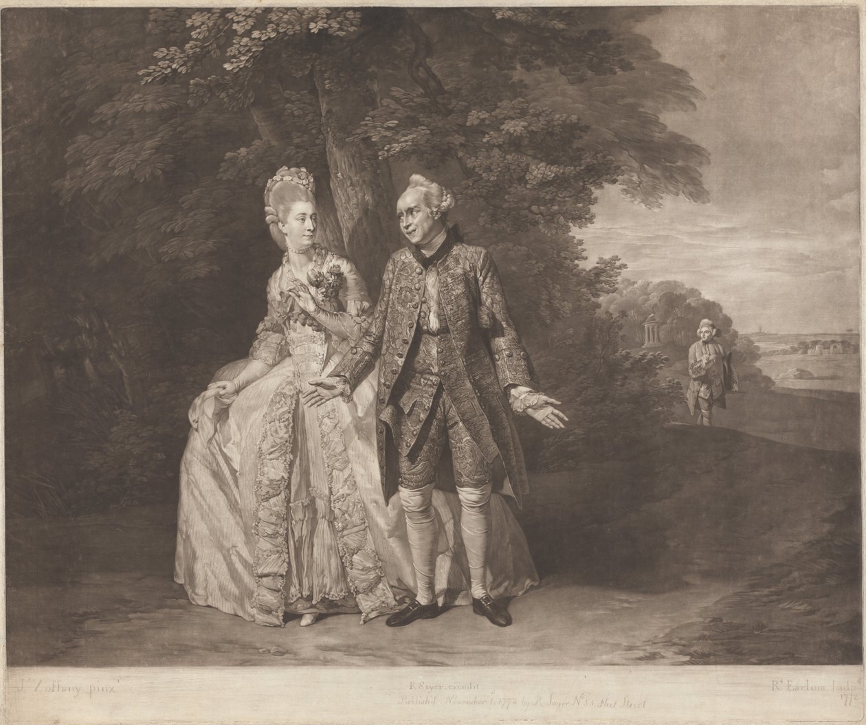 Thomas King och Sophia Baddely i "The Clandestine Marriage" av Richard Earlom