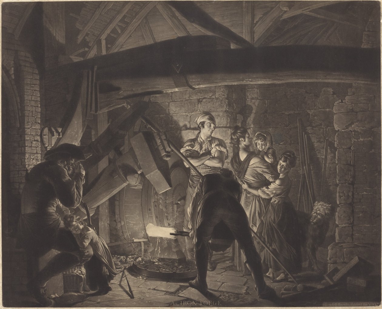 En järnsmedja av Richard Earlom after Joseph Wright