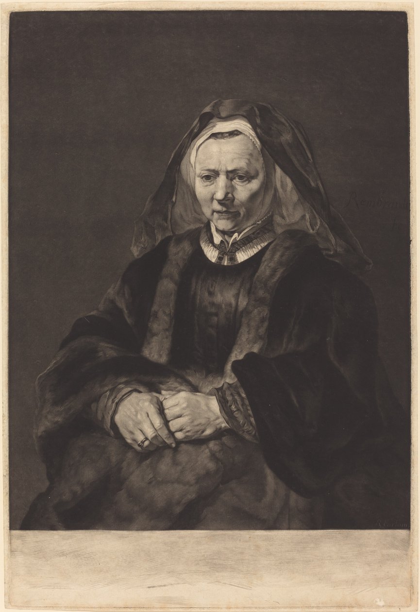 Rembrandts fru av Richard Earlom after Rembrandt van Rijn