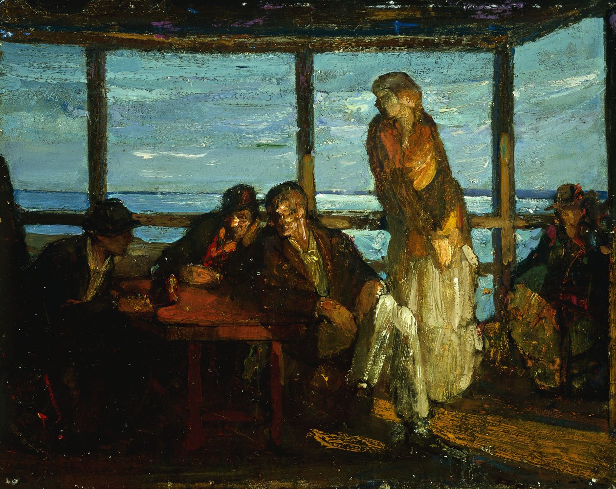 A Porch, Provincetown, ca 1930-35 (olja på masonit) av Richard Emil Miller