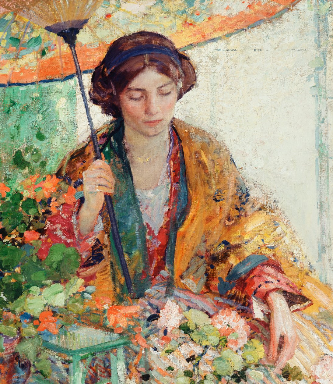 Kvinna med parasoll av Richard Emil Miller