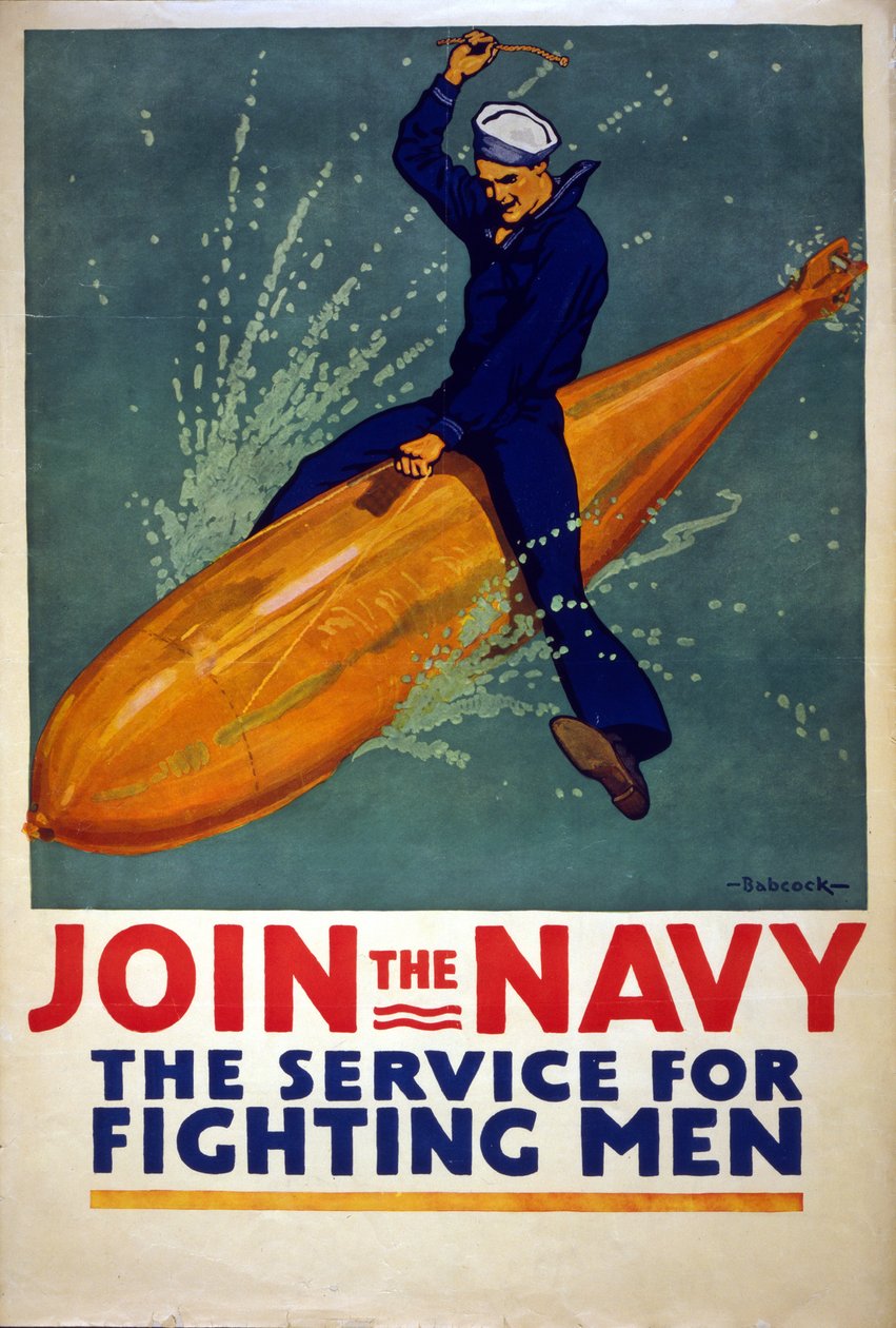 "Join the Navy", ca 1917 (färglitografi) av Richard Fayerweather Babcock