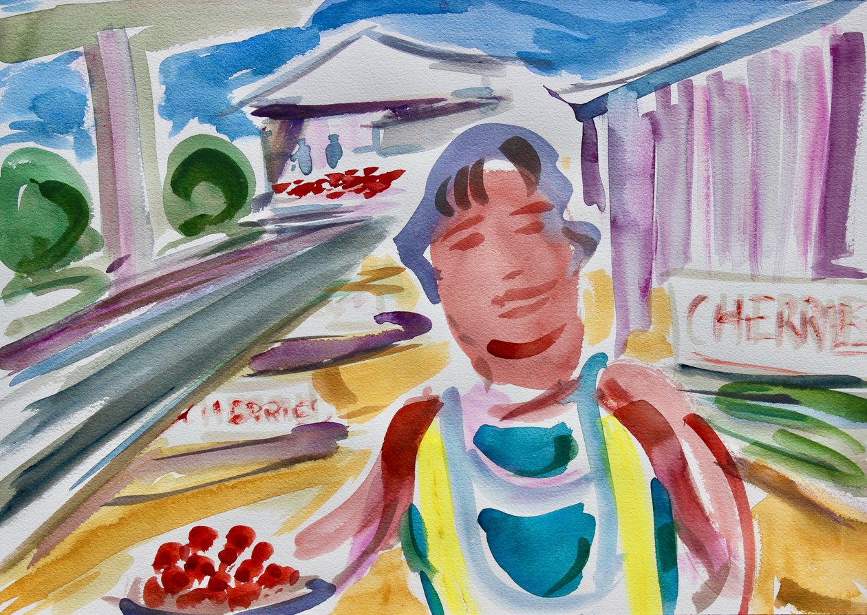 Cherry Seller by the Highway, 2020 av Richard Fox