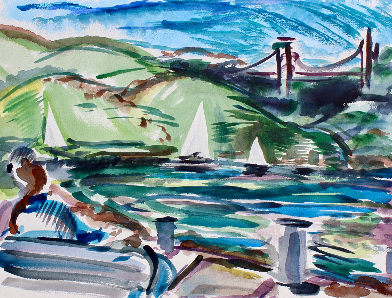 Segelbåtar, Tiburon, 2017 av Richard Fox