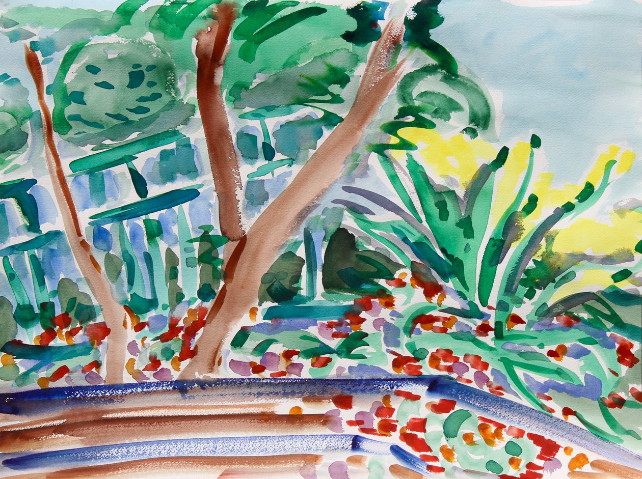 Vårblommor, 2021 (akvarell på papper) av Richard Fox