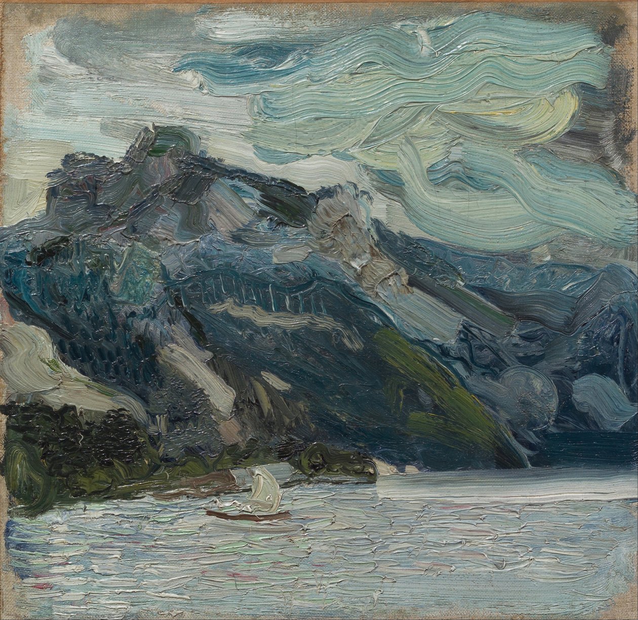 Traunsjön med bergssovande grekisk, 1907 av Richard Gerstl