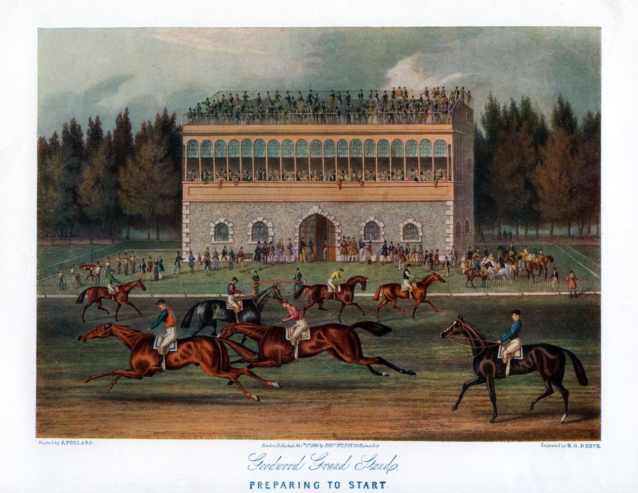 Goodwood Grand Stand, Preparing to Start, 1836. av Richard Gibson Reeve