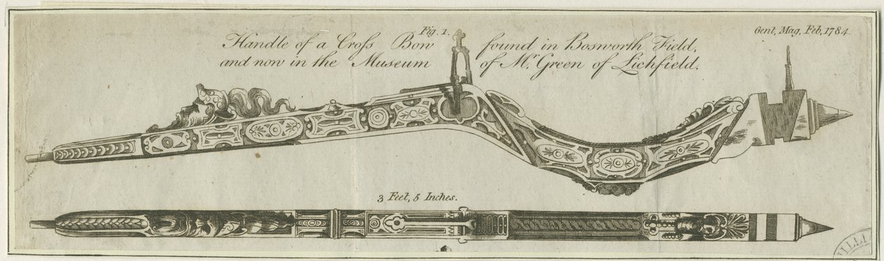 Lichfield - Handle of Crossbow: gravyr och [c 1784] (tryck) av Richard Greene