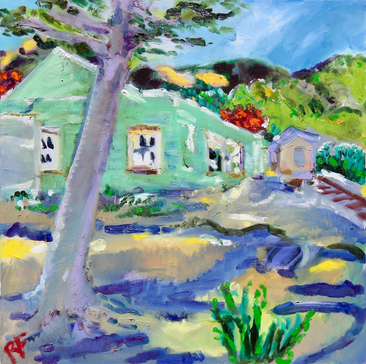 The Abandoned Depot, Rutherford, Napa, 2022 (olja på duk) av Richard H. Fox