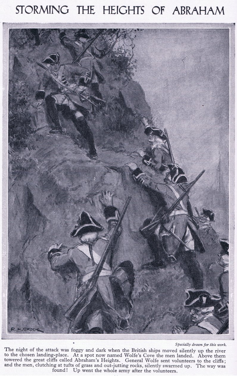 Storming of the Heights of Abraham, c.1950 av Richard Henry Brock