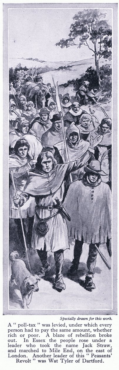 The Peasants Revolt, Jack Straw och Wat Tyler, c.1950 av Richard Henry Brock