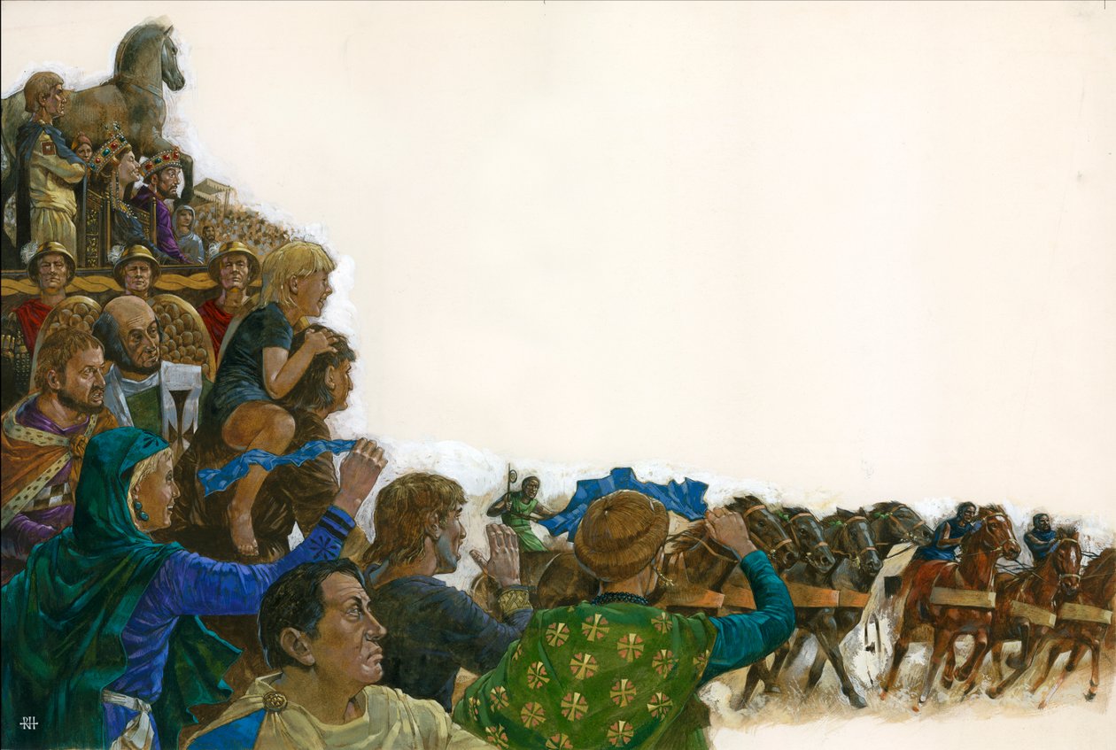 Kapplöpning på hippodromen 530 e.Kr. av Richard Hook