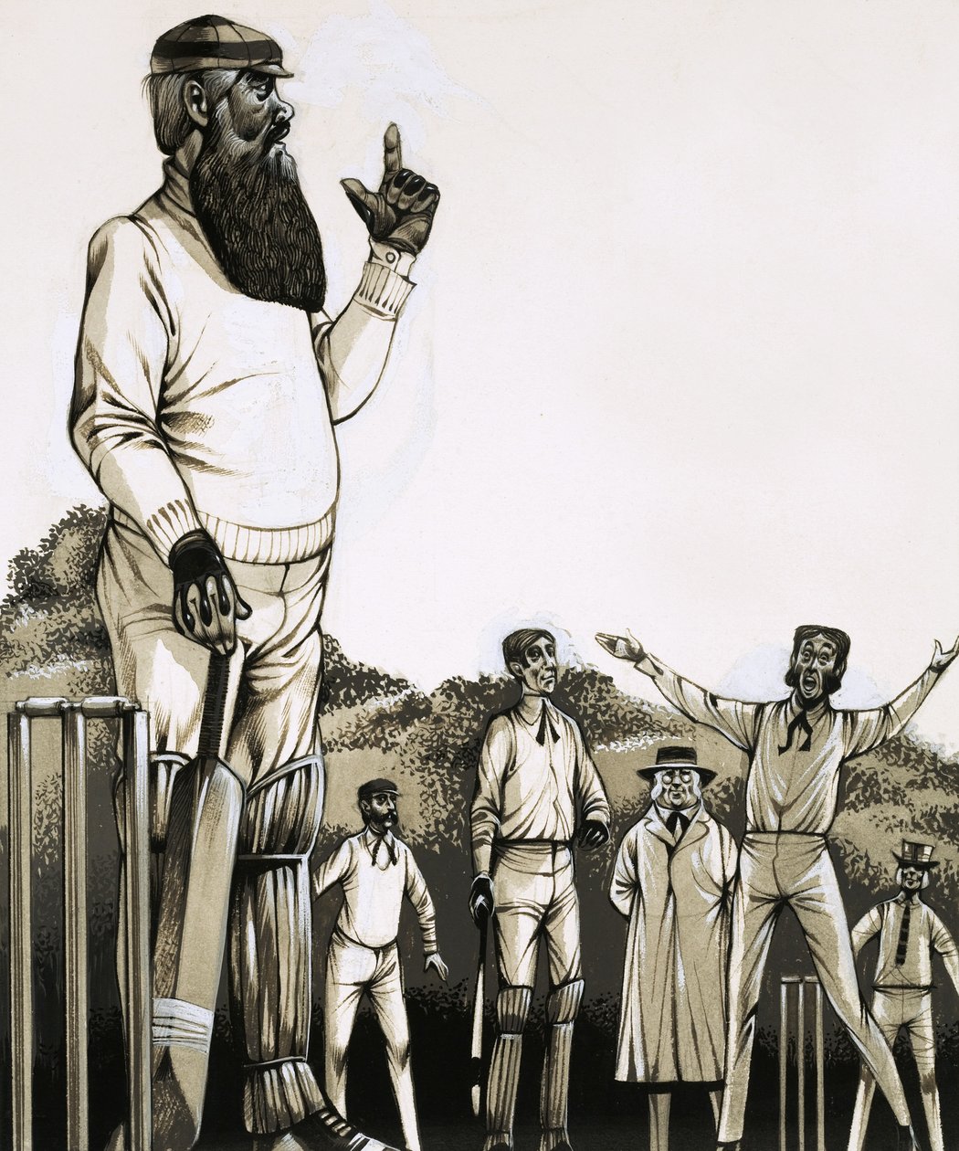 Den store W G Grace vid wicket av Richard Hook