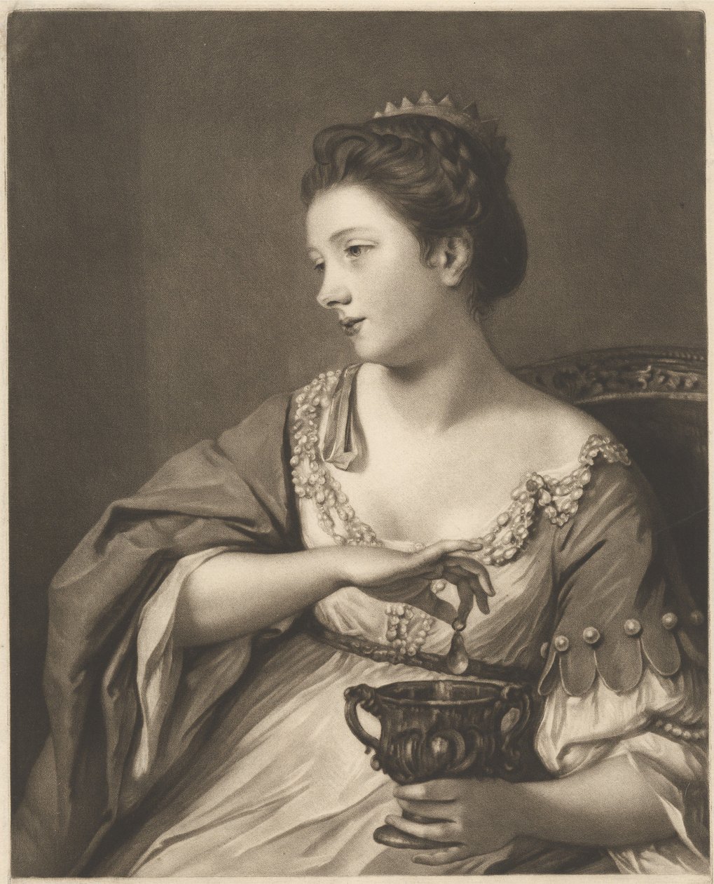 Miss Kitty Fisher som "Cleopatra Dissolving the Pearl" av Richard Houston