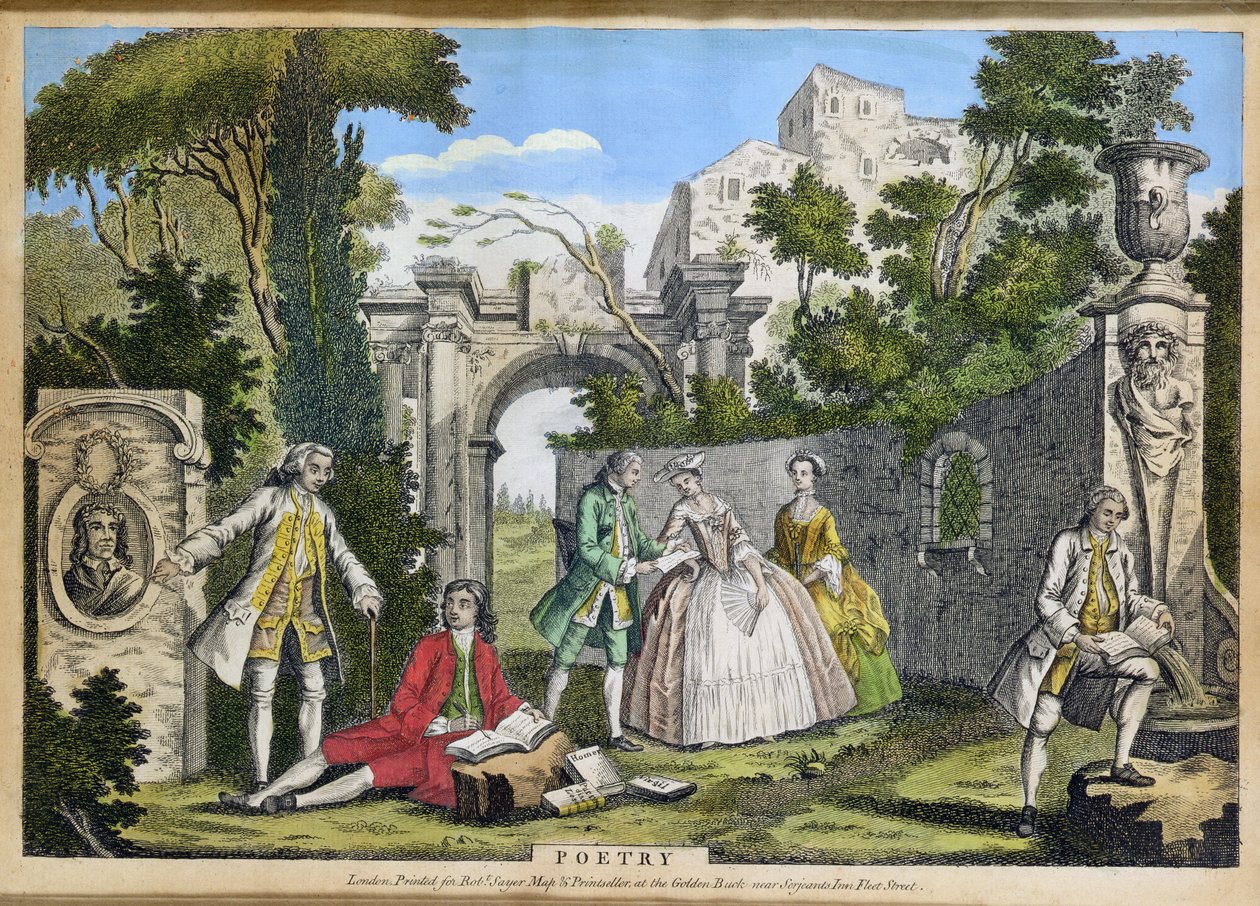 Poesi, pub. av Robert Sayer (fl.1750-80) c.1750 (akvatint) av Richard Houston
