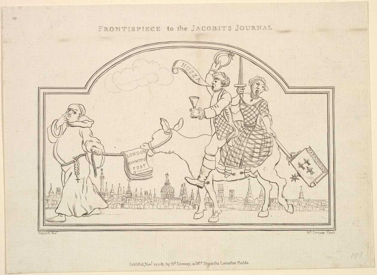 Frontispice till The Jacobites Journal, 27 november 1781. av Richard Livesay