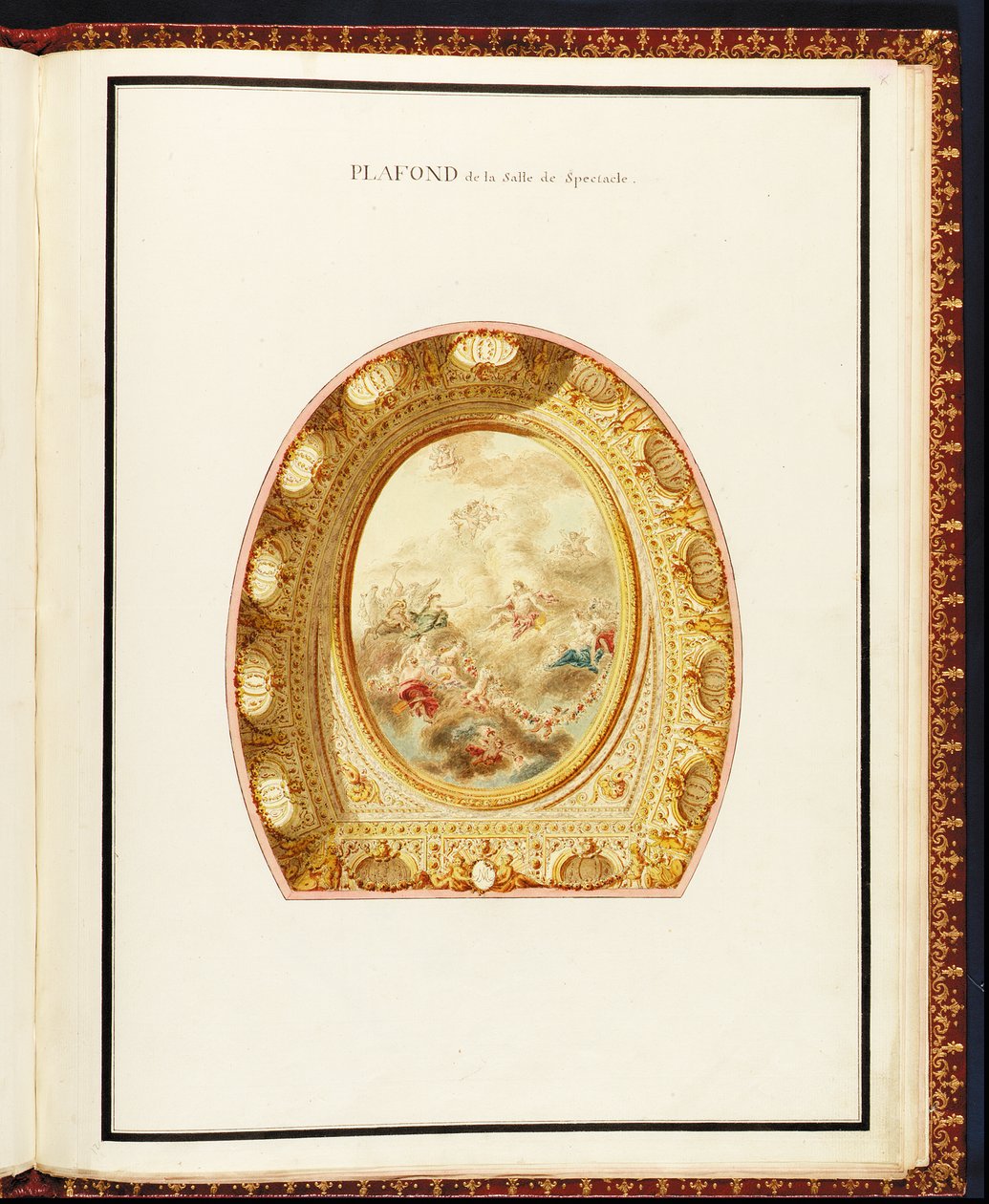 Auditoriets tak, från Samling av ritningar av Petit Trianon av Richard Mique (1728-94) av Richard Mique