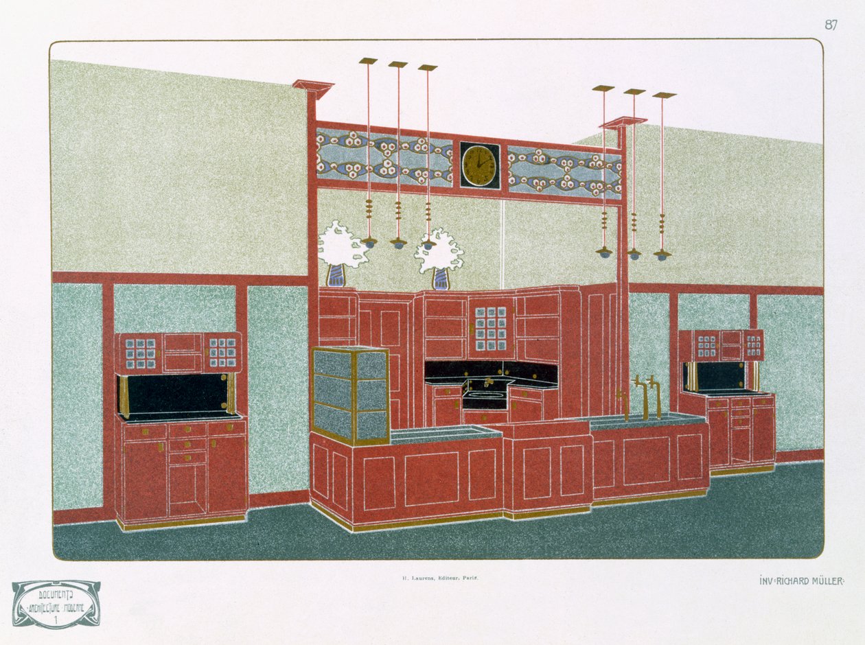 Pl 87 Architecture Moderne I, 1800- eller 1900-talet (tryck) av Richard Muller