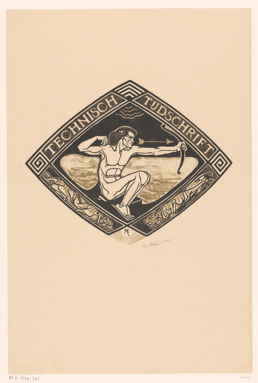Omslagsdesign för: Technical Magazine, 1914 av Richard Nicolaüs Roland Holst (signed by artist)