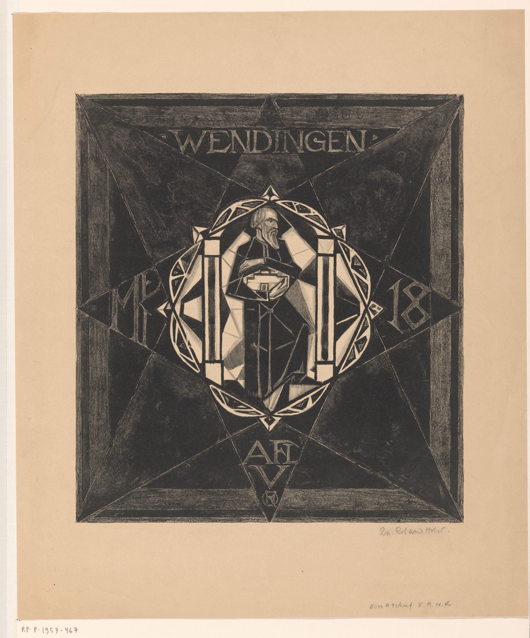 Omslagsdesign för: Wendingen, 1918 av Richard Nicolaüs Roland Holst (signed by artist)