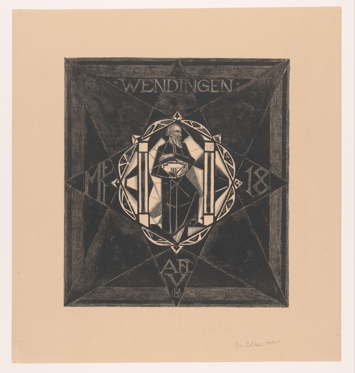 Omslagsdesign för: Wendingen, 1918 av Richard Nicolaüs Roland Holst (signed by artist)