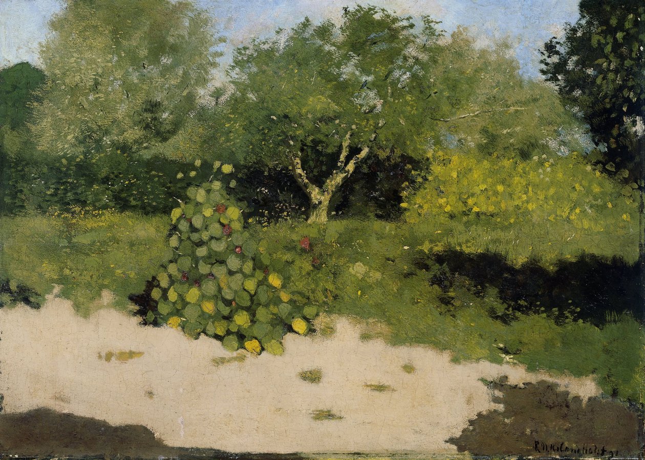 Hörn av en trädgård med nasturtiums av Richard Nicolaüs Roland Holst