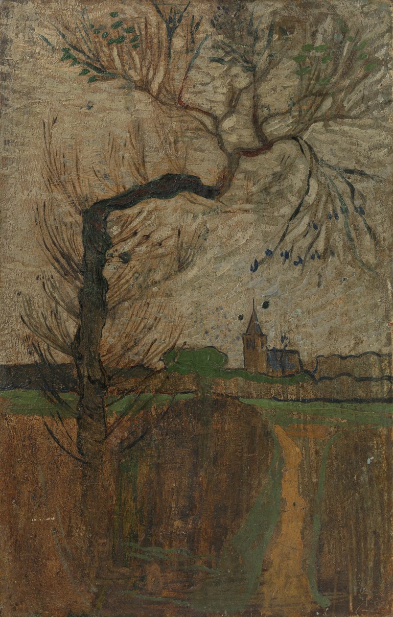 Fotpad med Willow and a Village on the Horizon av Richard Nicolaüs Roland Holst
