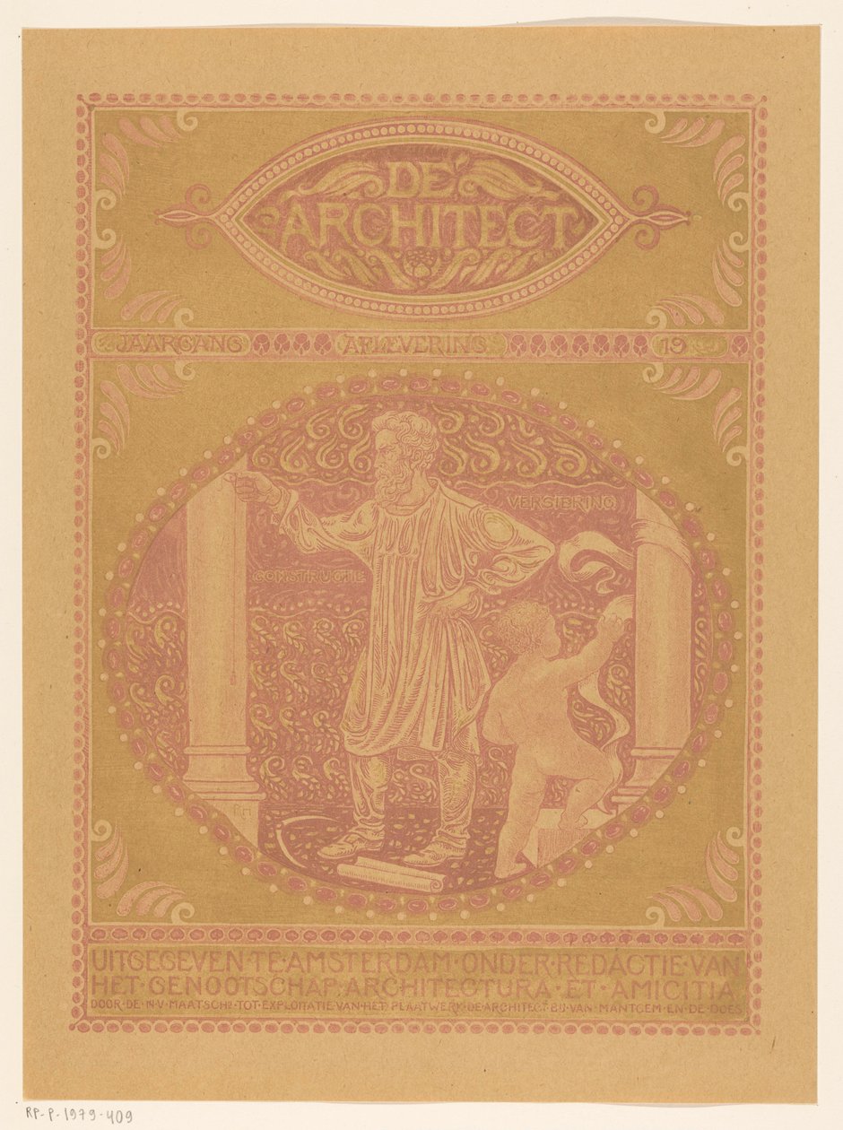 Omslagsdesign för: De Architect, 1911 av Richard Nicolaüs Roland Holst
