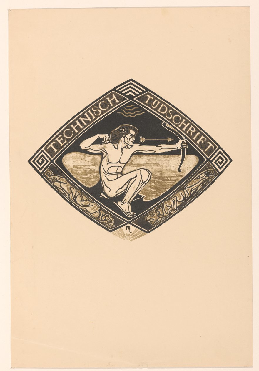 Omslagsdesign för: Technische Tijdschrift, 1914 av Richard Nicolaüs Roland Holst