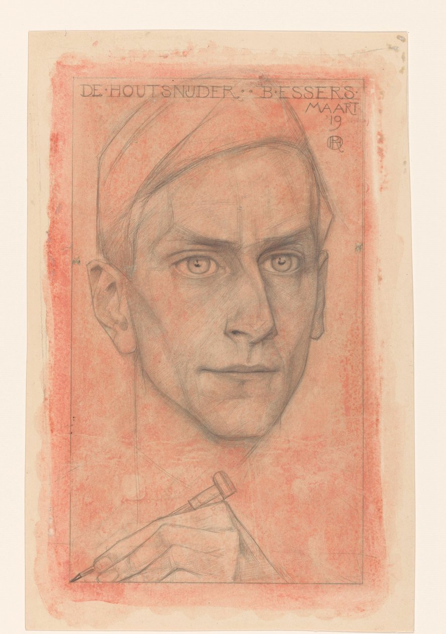 Porträtt av träsnideraren B. Essers av Richard Nicolaüs Roland Holst