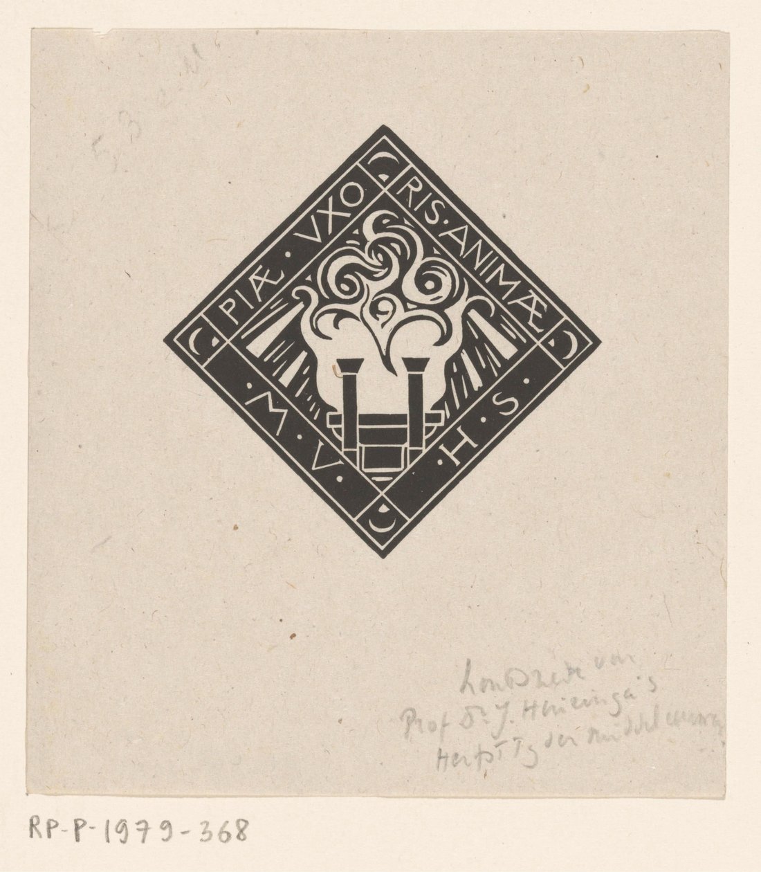 Vigne ter reminiscence aan Mary Vincentia Huizinga-Schorer Själens fromma fru M.V.H.S. (titel på objekt) av Richard Nicolaüs Roland Holst