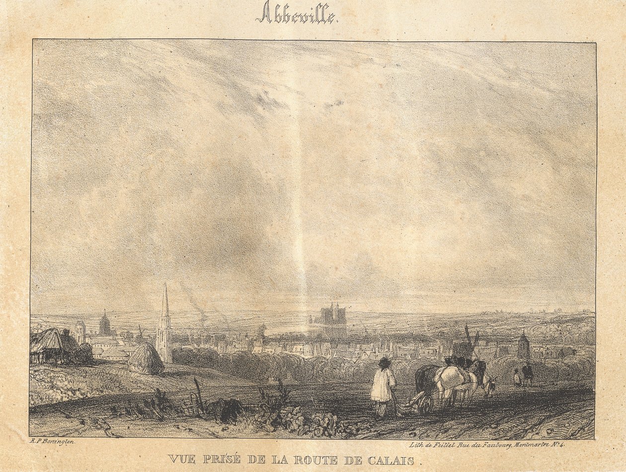 Abbeville - Utsikt tagen, från vägen till Calais av Richard Parkes Bonington