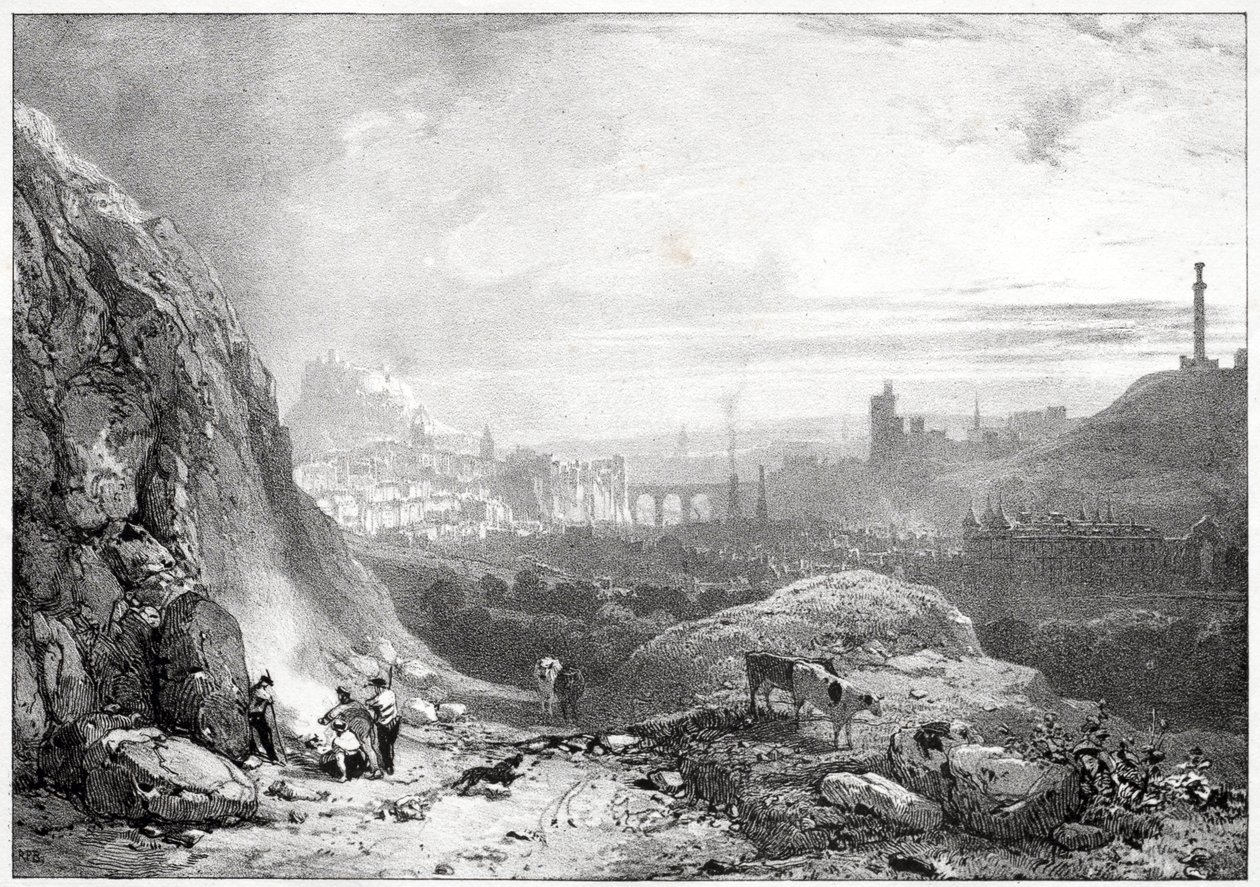 Edinburgh från Sankt Antoniuskapellet av Richard Parkes Bonington
