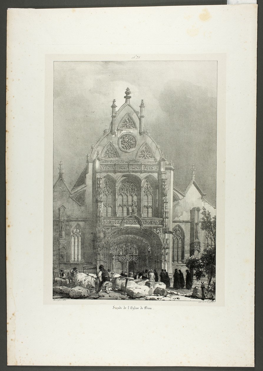 Fasaden på kyrkan i Brou av Richard Parkes Bonington