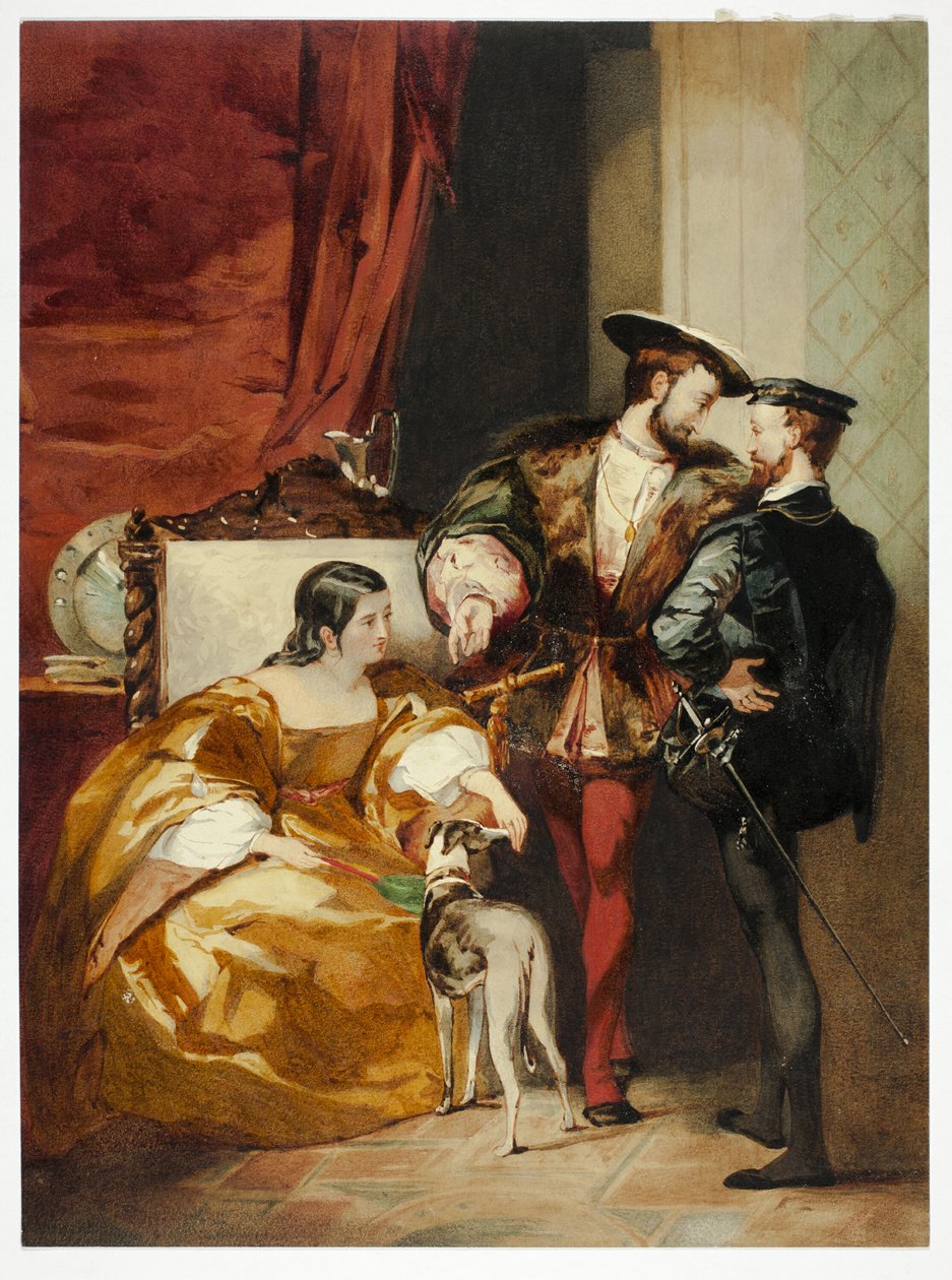 Frans I och hertiginnan av Étampes av Richard Parkes Bonington