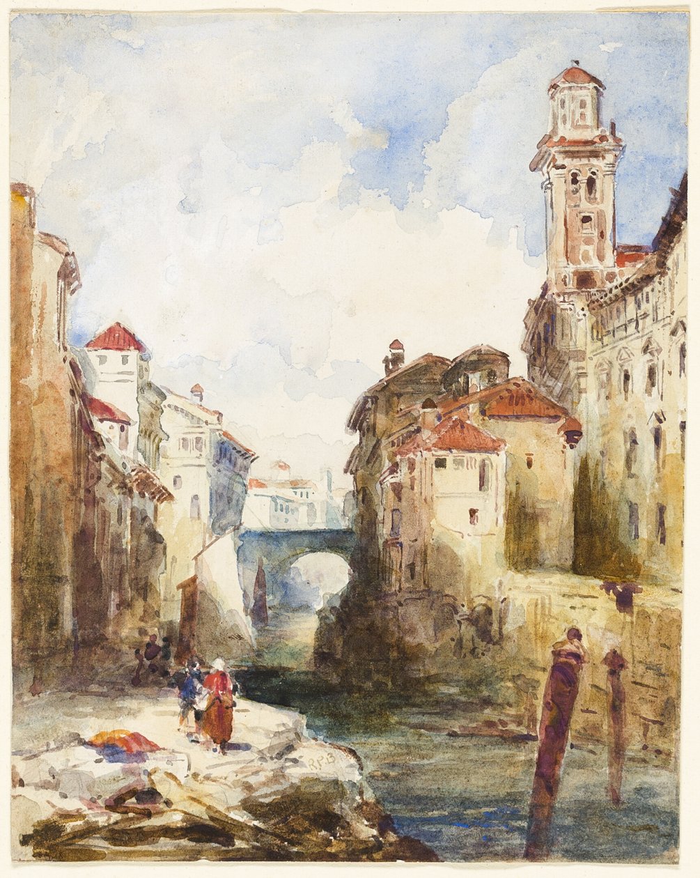 Franska staden, byggnader och floden av Richard Parkes Bonington