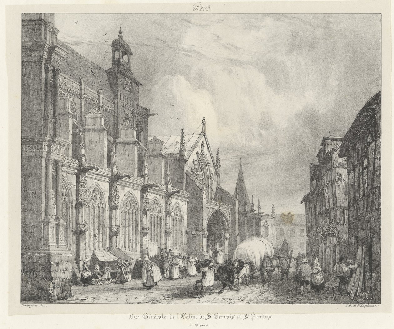 Allmän bild av kyrkan St Gervais och St Protais från 