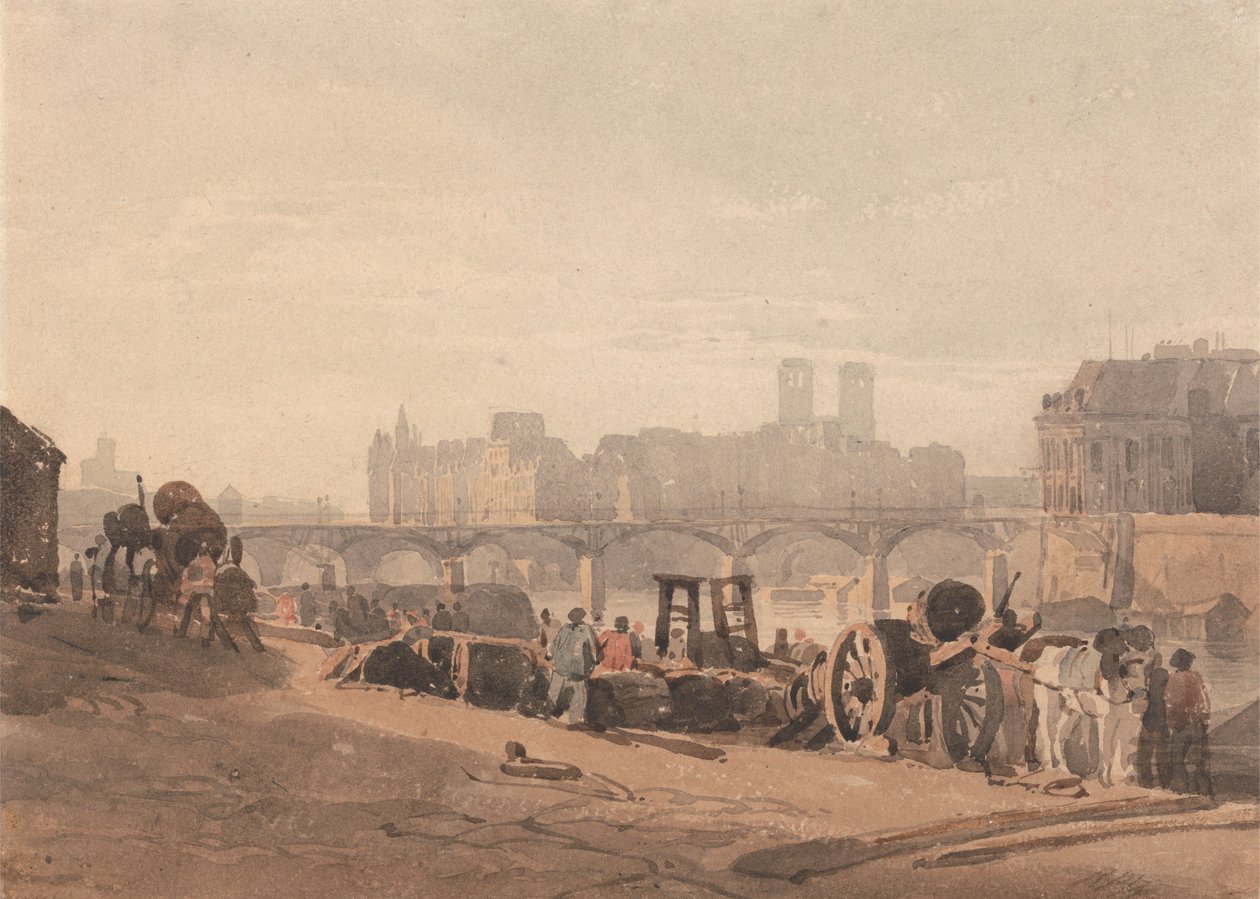 Île de la Cité av Richard Parkes Bonington