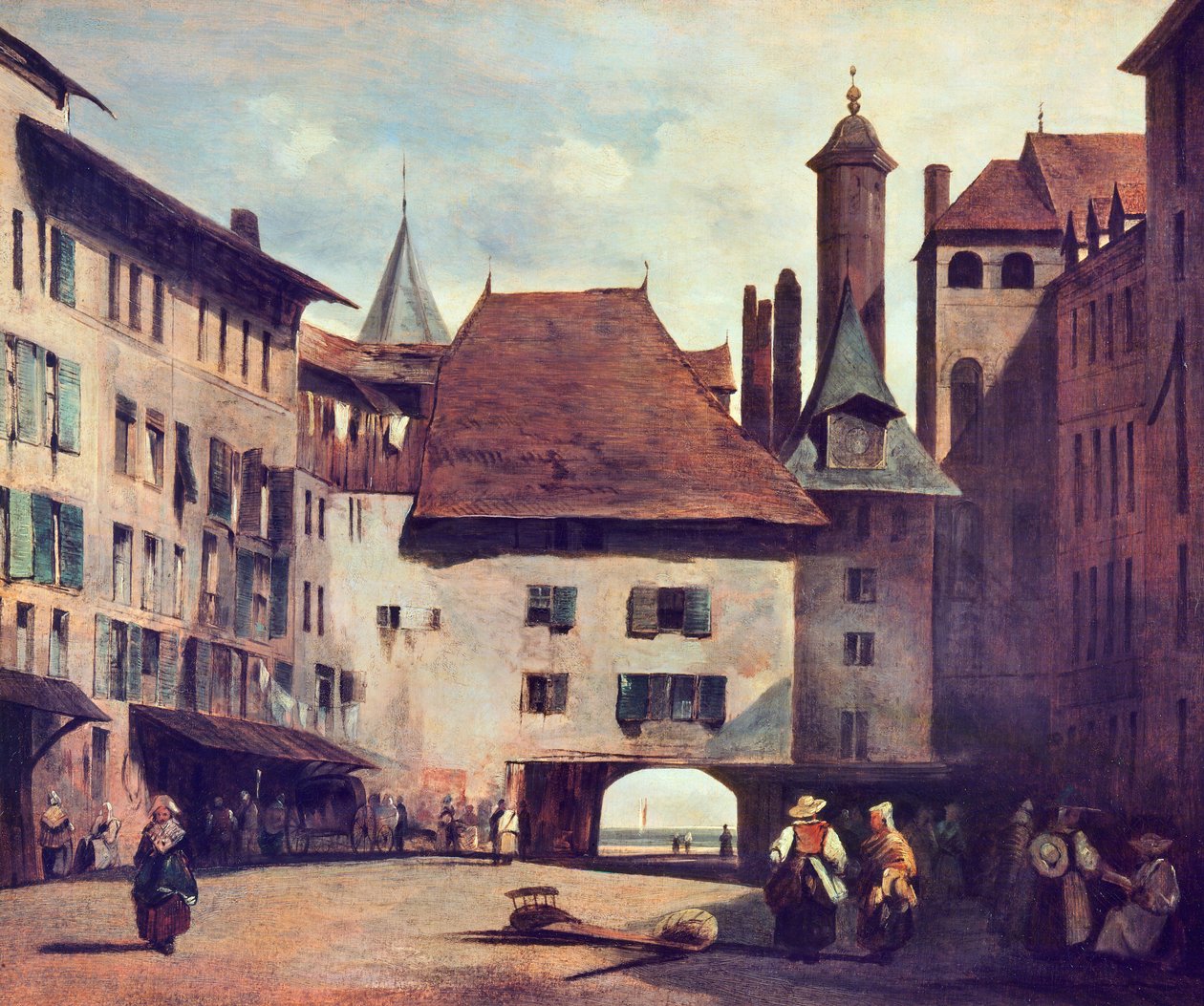 Place du Molard, ca 1830 av Richard Parkes Bonington