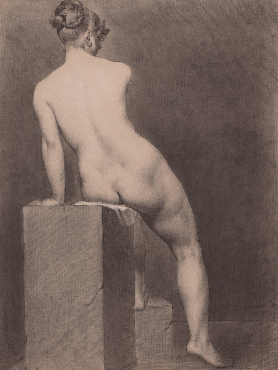 Mademoiselle Rose naken, bakifrån av Richard Parkes Bonington